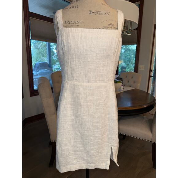 Abercrombie & Fitch Tweed Sleeveless Tailored Mini Dress White Size Large EUC - Picture 2 of 7